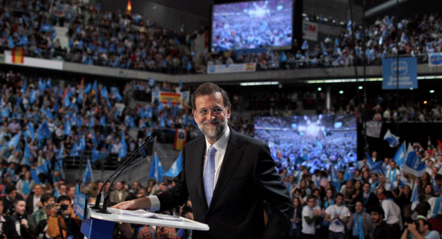 Mariano Rajoy en el acto de cierre de campaña en Madrid