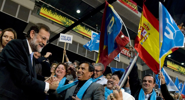 Mariano Rajoy en el acto de cierre de campaña en Madrid