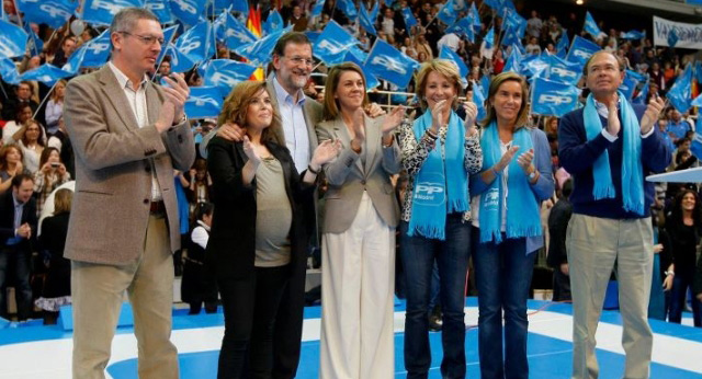 Mariano Rajoy durante su intervención en el mitin de Leganés