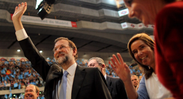 Mariano Rajoy en el acto de cierre de campaña en Madrid