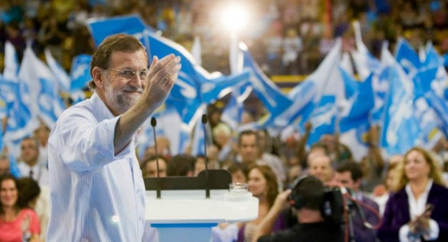 Mariano Rajoy en el mitin de Las Palmas de Gran Canaria