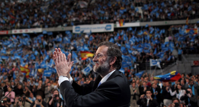 Mariano Rajoy en el acto de cierre de campaña en Madrid