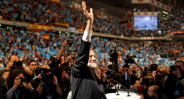 Mariano Rajoy en el acto de cierre de campaña en Madrid
