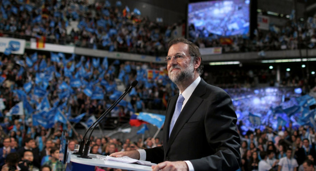 Mariano Rajoy en el acto de cierre de campaña en Madrid