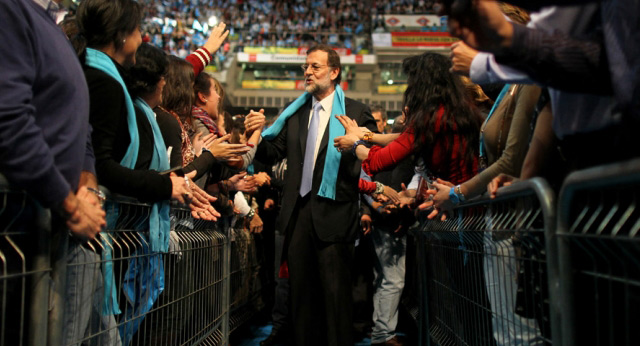 Mariano Rajoy en el acto de cierre de campaña en Madrid