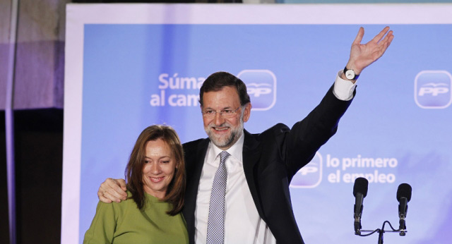 Mariano Rajoy y Elvira Fernández en el Balcón