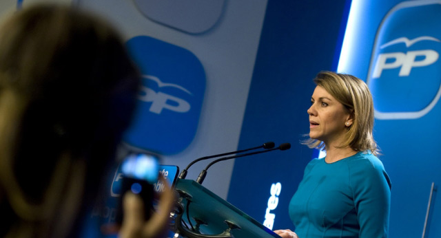 La secretaria general del PP, María Dolores de Cospedal