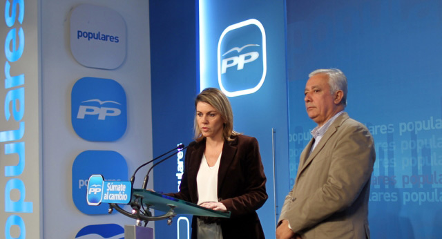Rueda de prensa de María Dolores de Cospedal y Javier Arenas