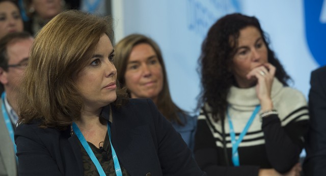 Soraya Saez de Santamaría durante la Convención Nacional 