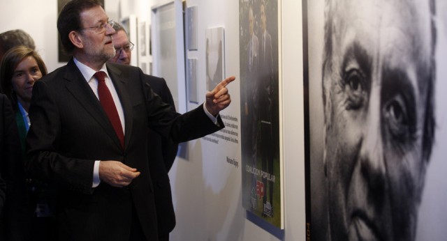 Mariano Rajoy en la exposición homenaje a Manuel Fraga