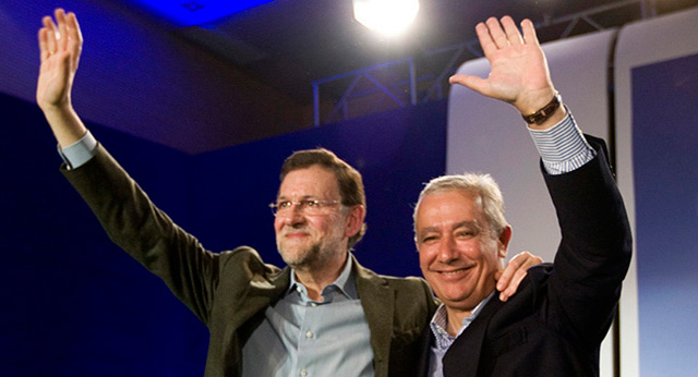 Mariano Rajoy con Javier Arenas