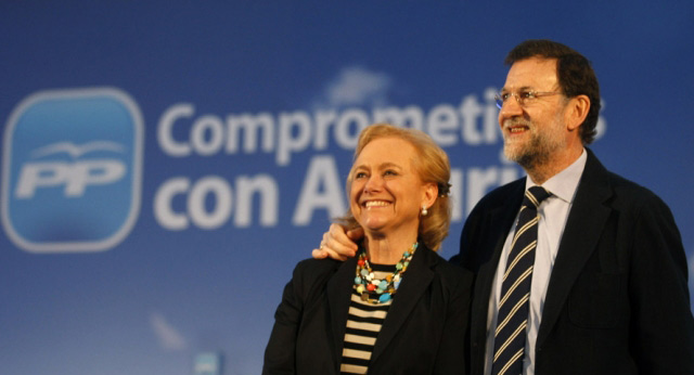 Mariano Rajoy y Mercedes Fernández en Oviedo