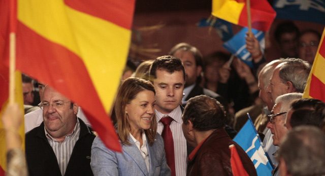 María Dolores de Cospedal interviene en un acto en Reus (Tarragona)