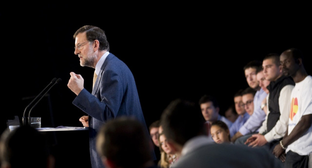 Mariano Rajoy durante su intervención en un acto del PP en Girona