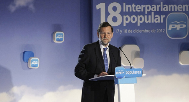 Mariano Rajoy durante su intervención en la inauguración de la 18 Interparlamentaria popular
