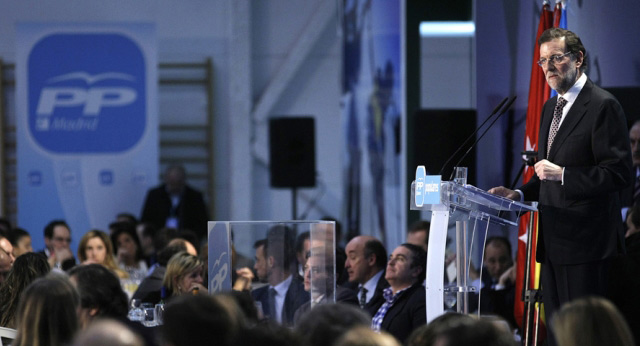 Mariano Rajoy durante su intervención en un acto del PP de Madrid
