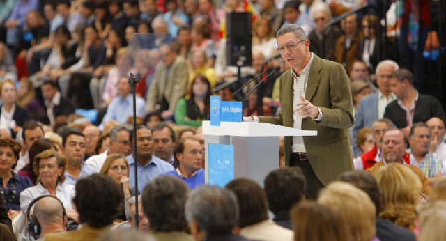Alberto Ruiz Gallardón en el acto sobre el empleo de Madrid