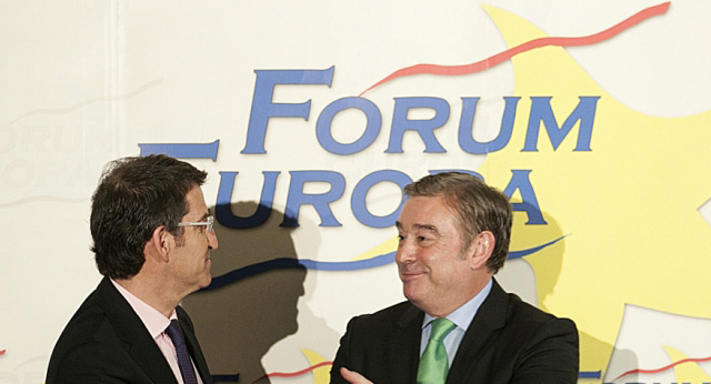 Alberto Núñez Feijóo y José Manuel Barreiro en el Forum Europa