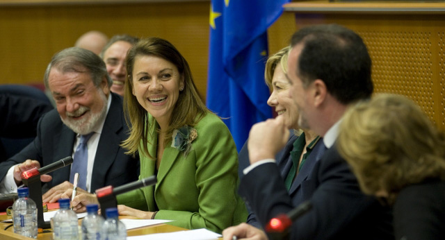 María Dolores de Cospedal preside la reunión del Grupo Popular en el Parlamento Europeo