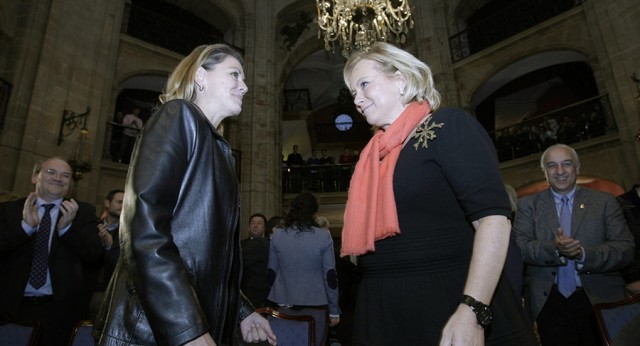 María Dolores de Cospedal y Mercedes Fernández en la Junta Directiva del PP de Asturias