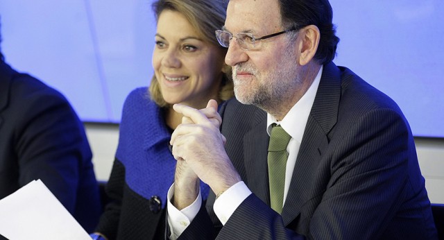 Mariano Rajoy con María Dolores de Cospedal en el Comité Ejecutivo Nacional