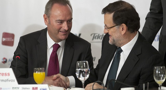 Mariano Rajoy y Alberto Fabra en los desayunos informativos de Europa Press
