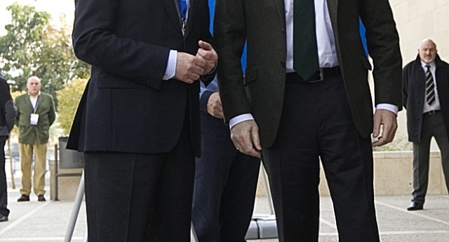 Mariano Rajoy con Ramón Luis Valcárcel a su llegada a la Convención