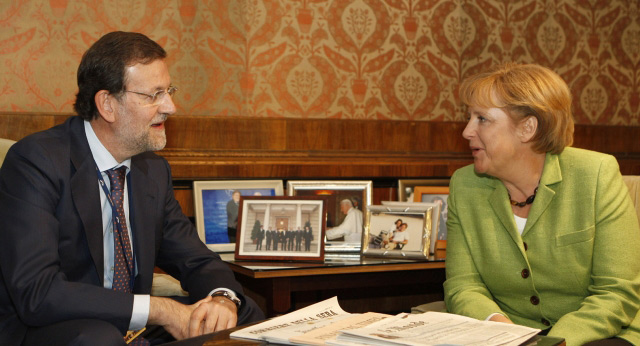 Mariano Rajoy y la canciller alemana, Angela Merkel