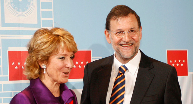 Esperanza Aguirre junto a Mariano Rajoy