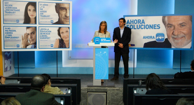 Ana Mato y el coordinador electoral del PP, José Antonio Bermúdez de Castro