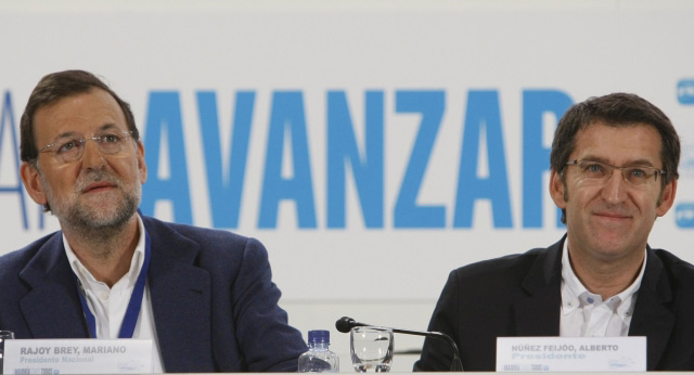 Mariano Rajoy y el presidente del PP de Galicia, Alberto Núñez Feijóo