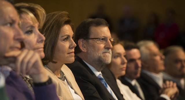 Carlos Floriano, Esperanza Aguirre, María Dolores de Cospedal y Mariano Rajoy en la clausura