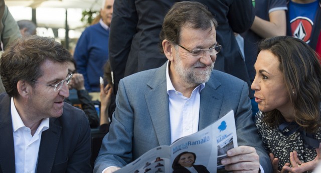 Paseo de Mariano Rajoy junto a Alberto Núñez Jeijóo por Marín, Pontevedra