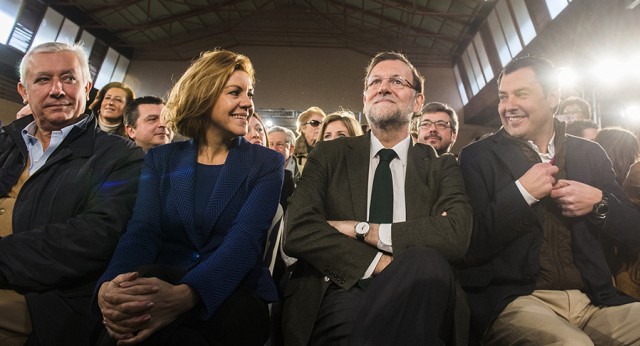 Javier Arenas, María Dolores de Cospedal, Mariano Rajoy y Juanma Moreno