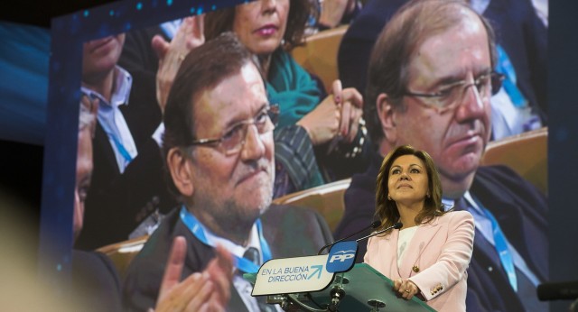 María Dolores de Cospedal en su intervención en el Pleno de la Convención Nacional en Valladolid