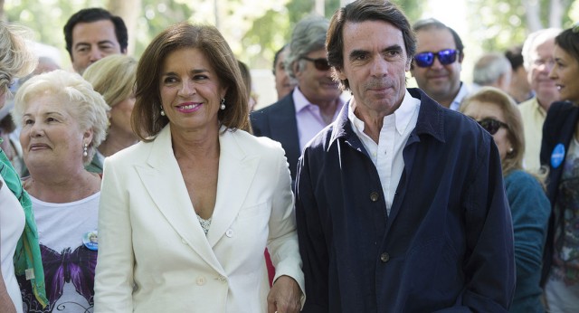 El Presidente de Honor, José María Aznar, junto a Ana Botella