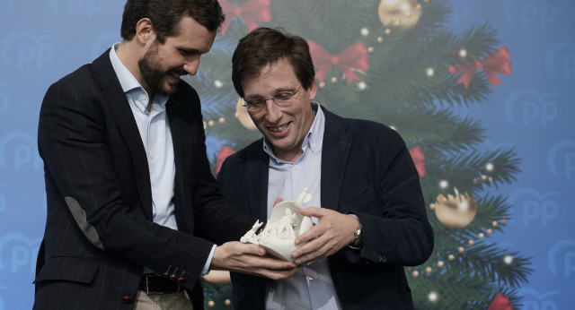 Pablo Casado interviene en la comida de Navidad del PP de la Comunidad de Madrid. 