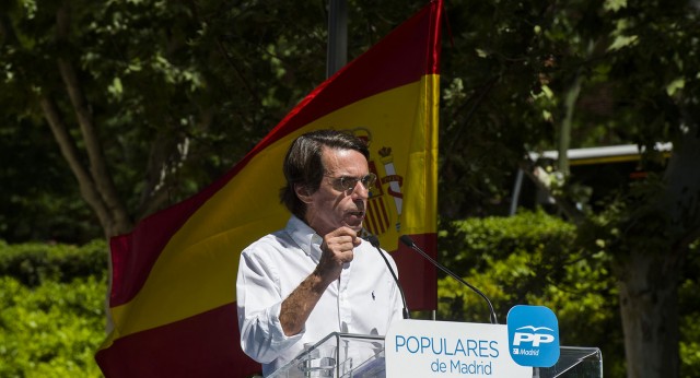 José María Aznar durante su intervención en Madrid Río