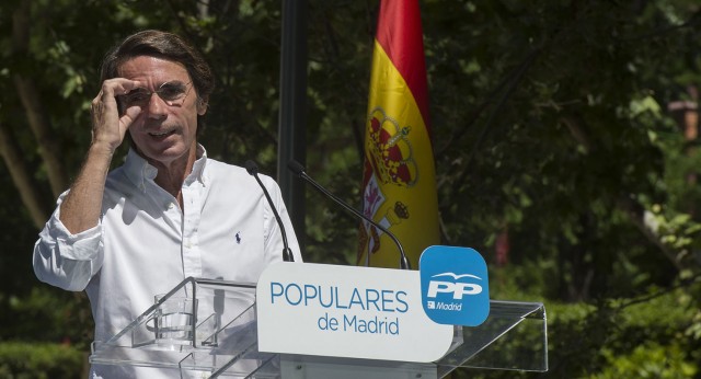 José María Aznar durante su intervención en Madrid Río