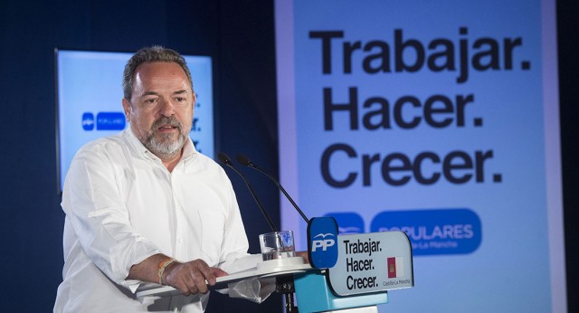 Jesús Labrador, candidato a la alcaldía de Toledo durante su intervención