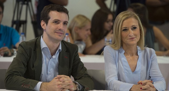 Pablo Casado y Cristina Cifuentes en la clausura del Campus de Verano de NNGG Madrid