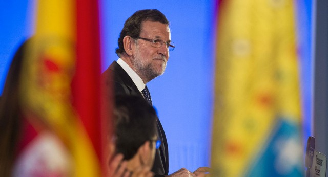 El presidente del Gobierno y del PP, Mariano Rajoy, en Zaragoza