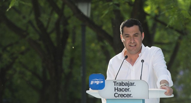 Juan Manuel Moreno durante su intervención