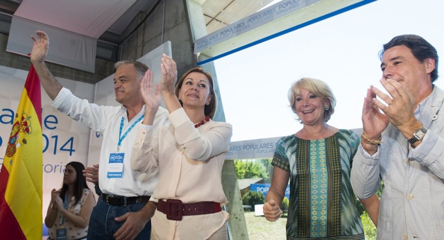 González Pons, Esperanza Aguirre, Ignacio González y María Dolores de Cospedal durante la inauguración de la Escuela de Verano del PP