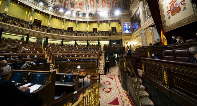 El presidente, Pablo Casado, en el debate de los PGE