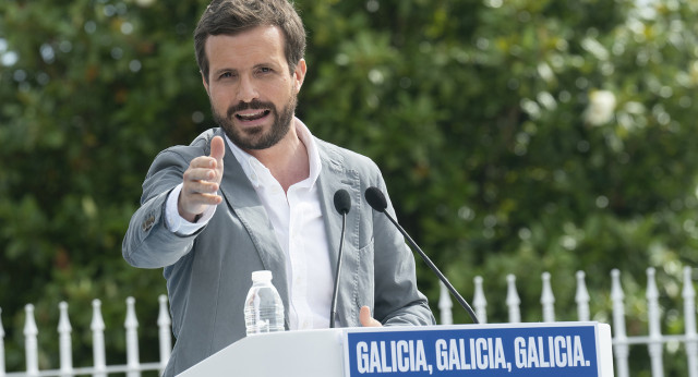 Pablo Casado en un mitin del PP en As Pontes, A Coruña