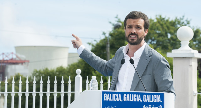 Pablo Casado en un mitin del PP en As Pontes, A Coruña