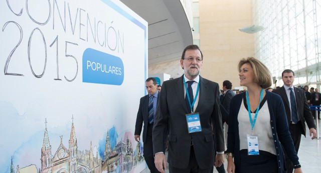 Mariano Rajoy Brey y María Dolores De Cospedal visitando las instalaciones de la Convención Nacional