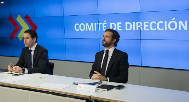 Pablo Casado y Teodoro García Egea en el Comité de Dirección del Partido Popular