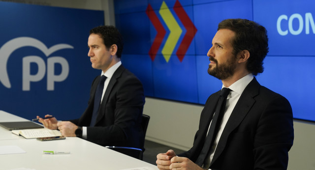 Pablo Casado y Teodoro García Egea en el Comité de Dirección del Partido Popular